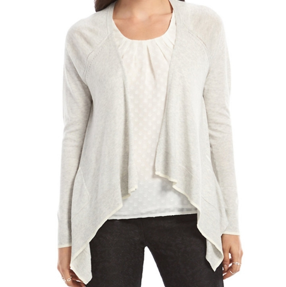 Elle Clip Dot Open Flyaway Cardigan Size Large - Picture 8 of 10